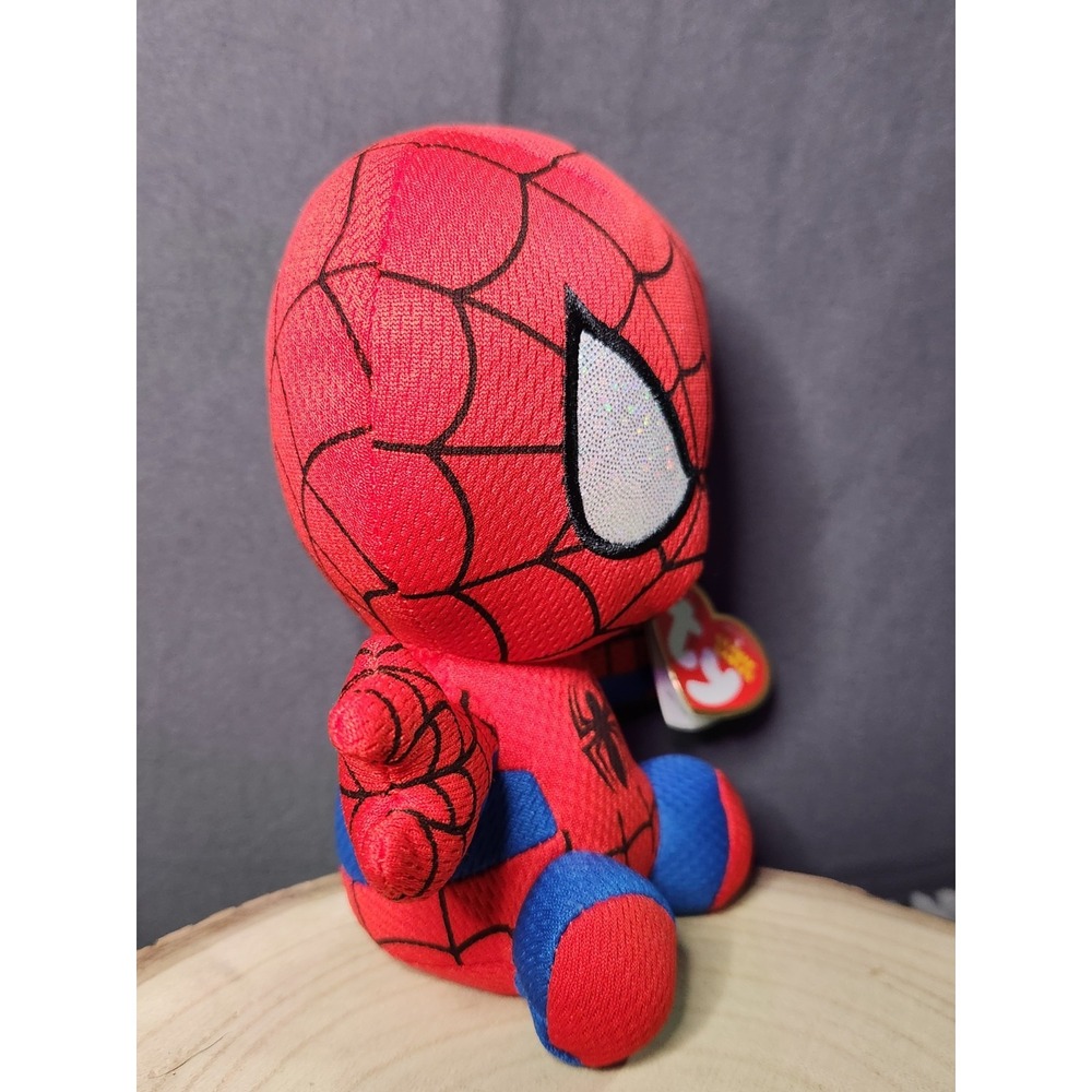 Spider-Man Beanie Babies TY 6" Marvel Plush Toy with Tags BRAND NEW Mint‎ Cond - Picture 7 of 15